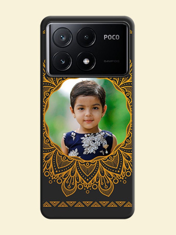 Round Image with Floral Design - Photo on Space Black Soft Matte Mobile Cover - Poco X6 Pro 5G
