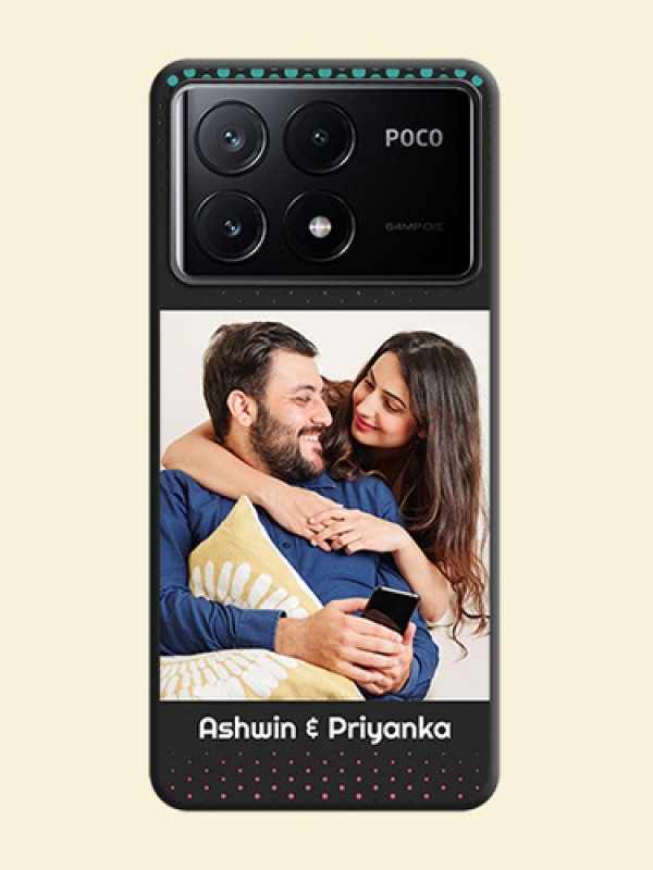 Faded Dots with Grunge Photo Frame and Text on Space Black Custom Soft Matte Phone Cases - Poco X6 Pro 5G