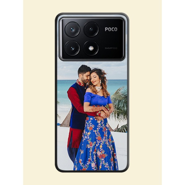 Full Single Pic Upload On Space Black Personalized Soft Matte Phone Covers - Poco X6 Pro 5G Full Single Pic Upload On Space Black Personalized Soft Matte Phone Covers - Poco X6 Pro 5G