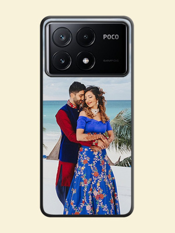 Full Single Pic Upload On Space Black Personalized Soft Matte Phone Covers - Poco X6 Pro 5G