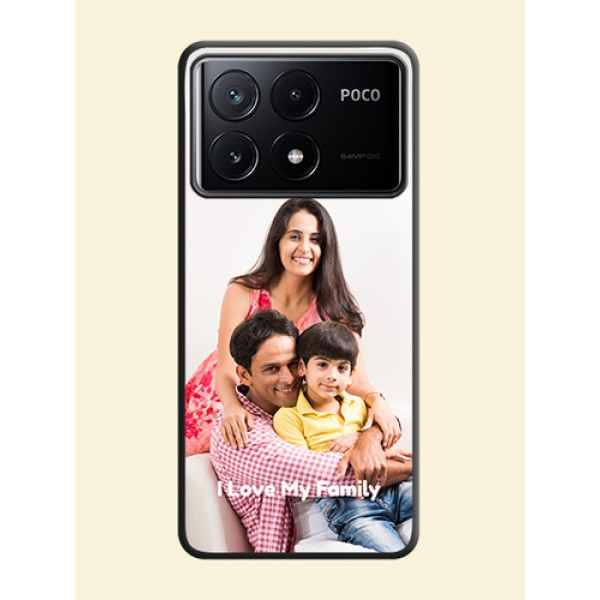 Full Single Pic Upload With Text On Space Black Personalized Soft Matte Phone Covers - Poco X6 Pro 5G Full Single Pic Upload With Text On Space Black Personalized Soft Matte Phone Covers - Poco X6 Pro 5G