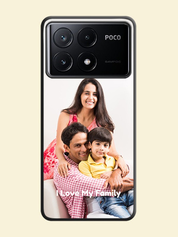 Full Single Pic Upload With Text On Space Black Personalized Soft Matte Phone Covers - Poco X6 Pro 5G