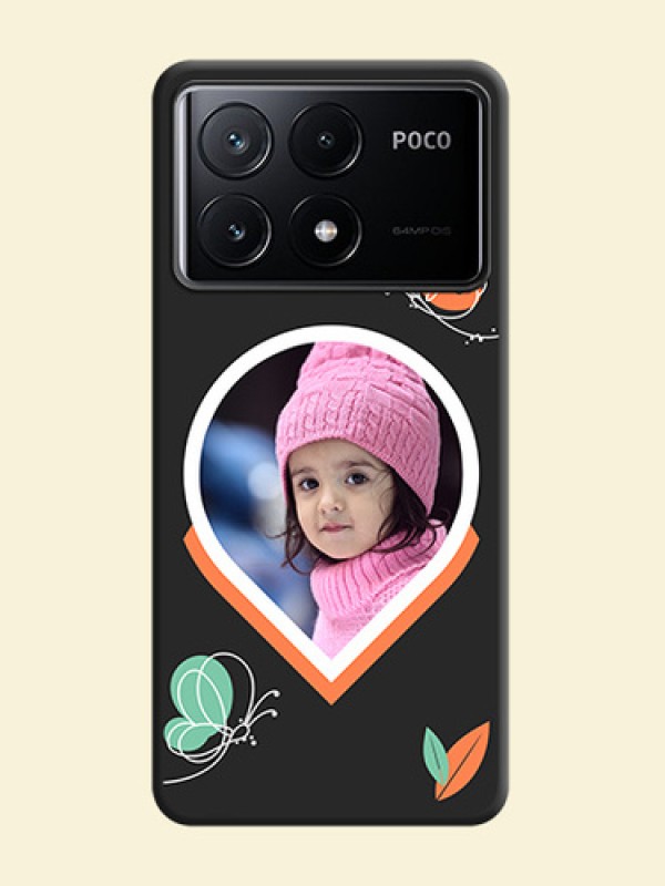 Upload Pic With Simple Butterly Design On Space Black Personalized Soft Matte Phone Covers - Poco X6 Pro 5G