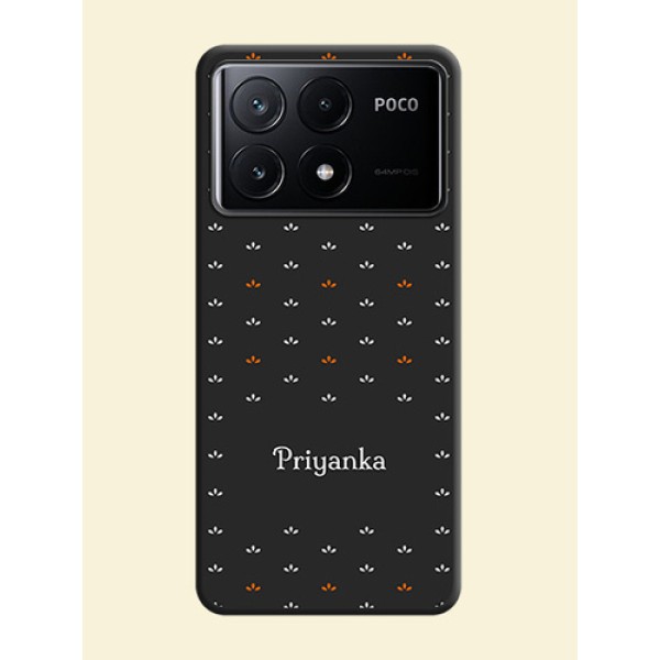 Simple Pattern With Custom Text On Space Black Personalized Soft Matte Phone Covers - Poco X6 Pro 5G Simple Pattern With Custom Text On Space Black Personalized Soft Matte Phone Covers - Poco X6 Pro 5G