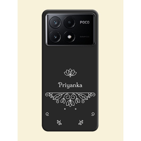 Lotus Garden Custom Text On Space Black Personalized Soft Matte Phone Covers - Poco X6 Pro 5G Lotus Garden Custom Text On Space Black Personalized Soft Matte Phone Covers - Poco X6 Pro 5G