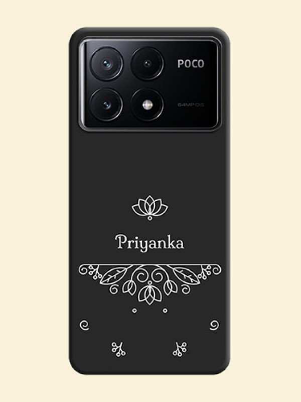 Lotus Garden Custom Text On Space Black Personalized Soft Matte Phone Covers - Poco X6 Pro 5G