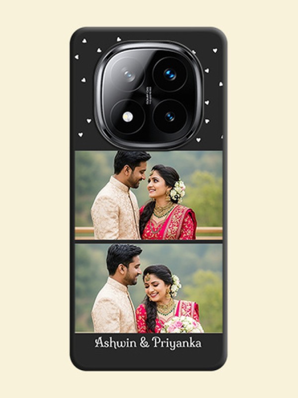Miniature Love Symbols with Name On Space Black Custom Soft Matte Mobile Back Cover - Poco X7 5G