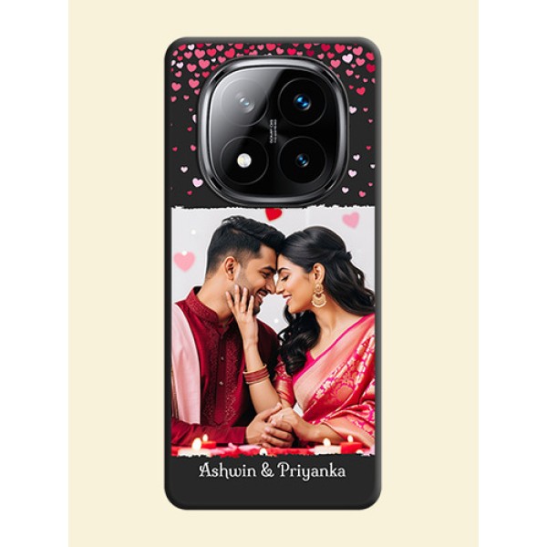 Fall in Love with Your Partner on Photo On Space Black Custom Soft Matte Mobile Back Cover - Poco X7 5G Fall in Love with Your Partner on Photo On Space Black Custom Soft Matte Mobile Back Cover - Poco X7 5G