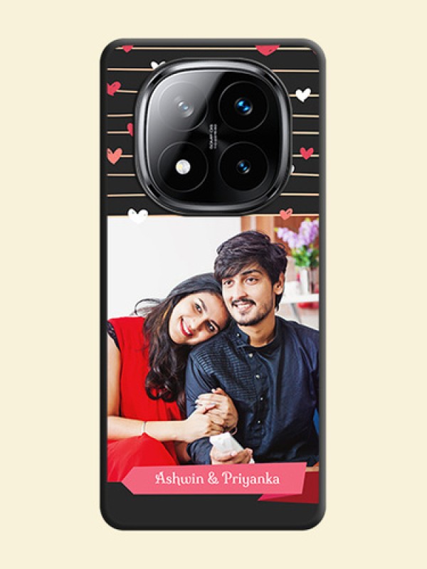 Love Pattern with Name on Pink Ribbon on Photo On Space Black Custom Soft Matte Mobile Back Cover - Poco X7 5G