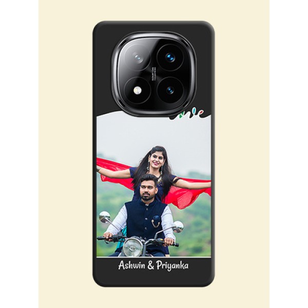 Fall in Love Pattern with Picture on Photo On Space Black Custom Soft Matte Mobile Back Cover - Poco X7 5G Fall in Love Pattern with Picture on Photo On Space Black Custom Soft Matte Mobile Back Cover - Poco X7 5G