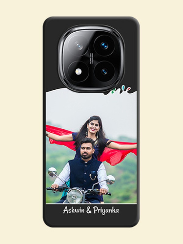 Fall in Love Pattern with Picture on Photo On Space Black Custom Soft Matte Mobile Back Cover - Poco X7 5G