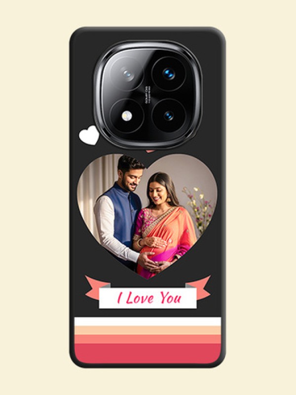 Love Shaped Photo with Colorful Stripes On Space Black Custom Soft Matte Mobile Back Cover - Poco X7 5G