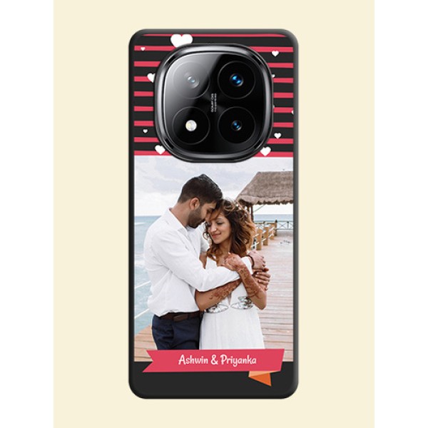 White Color Love Symbols with Pink Lines Pattern On Space Black Custom Soft Matte Mobile Back Cover - Poco X7 5G White Color Love Symbols with Pink Lines Pattern On Space Black Custom Soft Matte Mobile Back Cover - Poco X7 5G