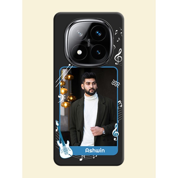 Musical Theme Design with Text on Photo On Space Black Custom Soft Matte Mobile Back Cover - Poco X7 5G Musical Theme Design with Text on Photo On Space Black Custom Soft Matte Mobile Back Cover - Poco X7 5G