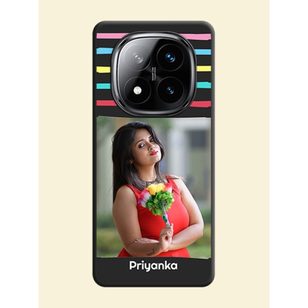 Multicolor Lines with Image On Space Black Custom Soft Matte Mobile Back Cover - Poco X7 5G Multicolor Lines with Image On Space Black Custom Soft Matte Mobile Back Cover - Poco X7 5G