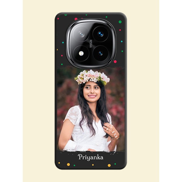 Multicolor Dotted Pattern with Text On Space Black Custom Soft Matte Mobile Back Cover - Poco X7 5G