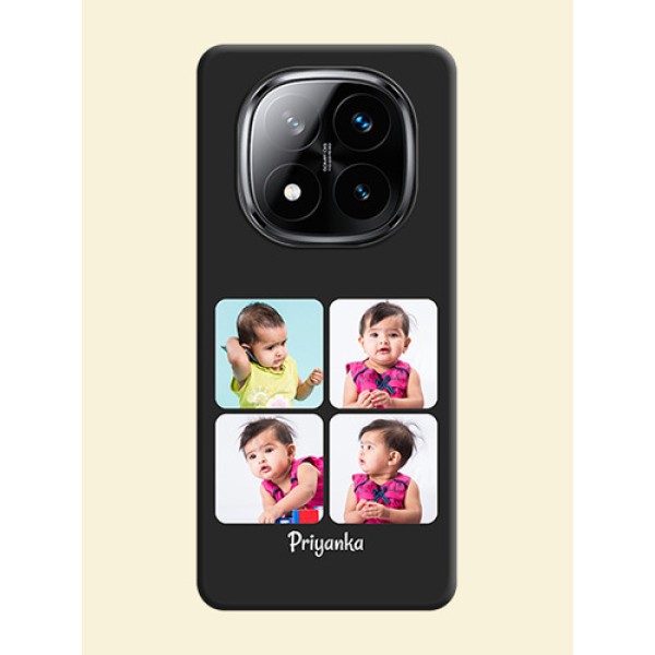 Floral Art with 6 Image Holder on Photo On Space Black Custom Soft Matte Mobile Back Cover - Poco X7 5G Floral Art with 6 Image Holder on Photo On Space Black Custom Soft Matte Mobile Back Cover - Poco X7 5G