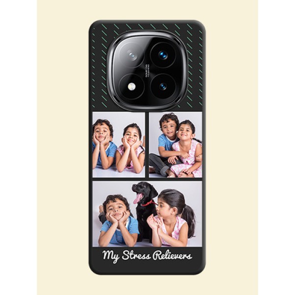 Cross Dotted Pattern with 2 Image Holder On Space Black Custom Soft Matte Mobile Back Cover - Poco X7 5G Cross Dotted Pattern with 2 Image Holder On Space Black Custom Soft Matte Mobile Back Cover - Poco X7 5G