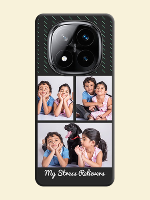 Cross Dotted Pattern with 2 Image Holder On Space Black Custom Soft Matte Mobile Back Cover - Poco X7 5G