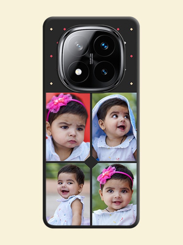 Multicolor Dotted Pattern with 4 Image Holder On Space Black Custom Soft Matte Mobile Back Cover - Poco X7 5G