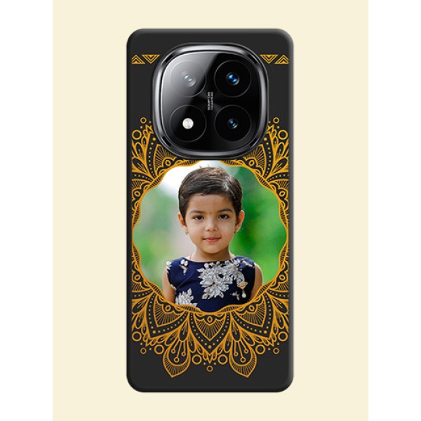 Round Image with Floral Design On Space Black Custom Soft Matte Mobile Back Cover - Poco X7 5G Round Image with Floral Design On Space Black Custom Soft Matte Mobile Back Cover - Poco X7 5G
