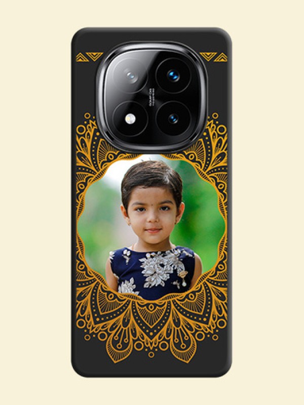 Round Image with Floral Design On Space Black Custom Soft Matte Mobile Back Cover - Poco X7 5G