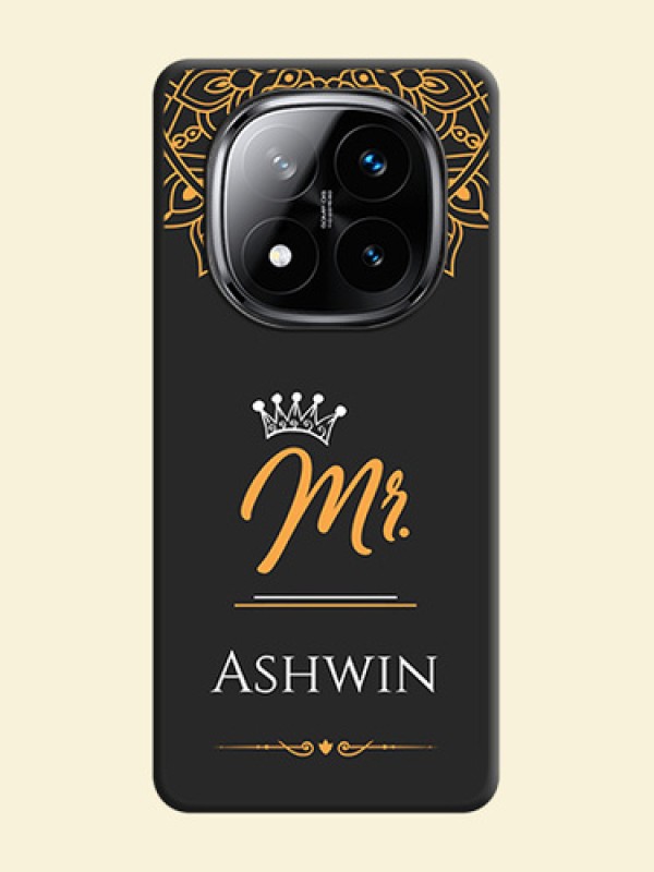 Mr Name with Floral Design On Space Black Custom Soft Matte Mobile Back Cover - Poco X7 5G
