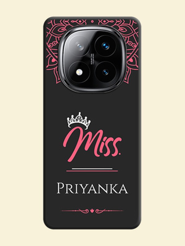 Mrs Name with Floral Design On Space Black Custom Soft Matte Mobile Back Cover - Poco X7 5G