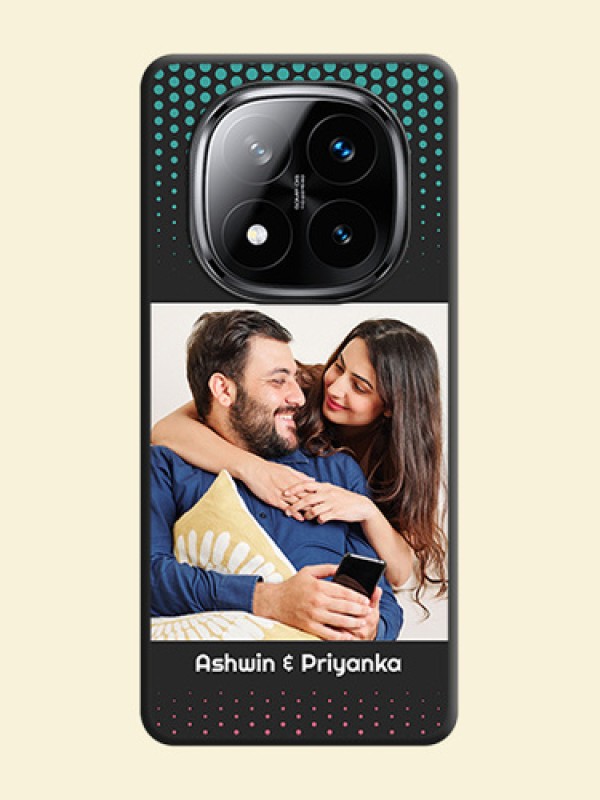 Faded Dots with Grunge Photo Frame and Text On Space Black Custom Soft Matte Mobile Back Cover - Poco X7 5G
