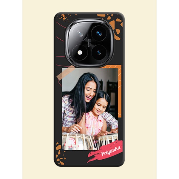Orange Photo Frame On Space Black Custom Soft Matte Mobile Back Cover - Poco X7 5G Orange Photo Frame On Space Black Custom Soft Matte Mobile Back Cover - Poco X7 5G