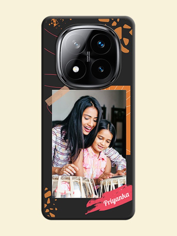Orange Photo Frame On Space Black Custom Soft Matte Mobile Back Cover - Poco X7 5G