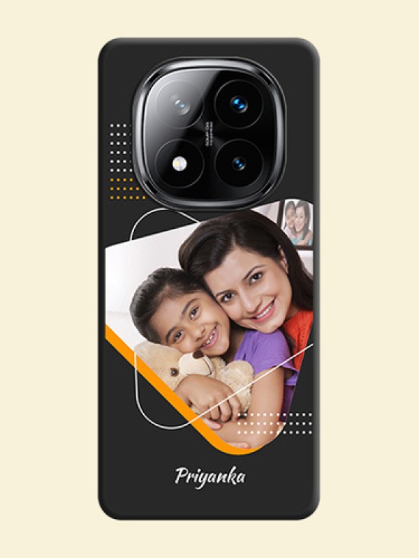 Yellow Triangle on Photo On Space Black Custom Soft Matte Mobile Back Cover - Poco X7 5G