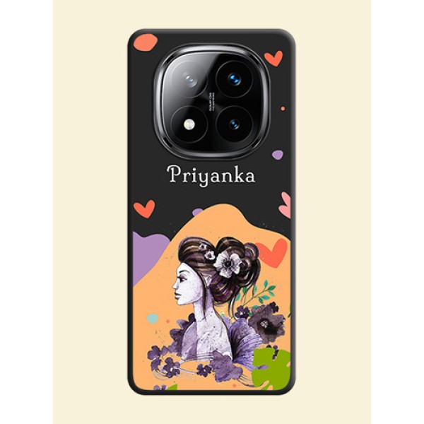 Namecase For Her With Fancy Lady Image On Space Black Custom Soft Matte Mobile Back Cover - Poco X7 5G Namecase For Her With Fancy Lady Image On Space Black Custom Soft Matte Mobile Back Cover - Poco X7 5G