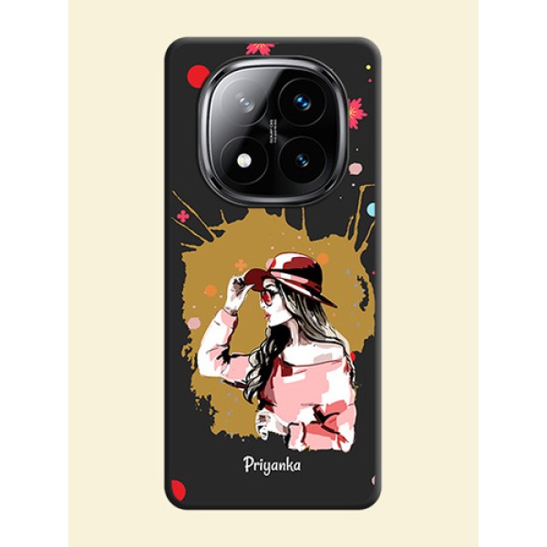 Mordern Lady With Color Splash Background With Custom Text On Space Black Custom Soft Matte Mobile Back Cover - Poco X7 5G