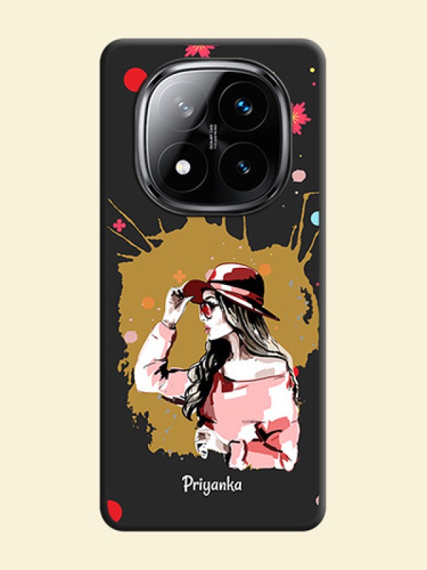 Mordern Lady With Color Splash Background With Custom Text On Space Black Custom Soft Matte Mobile Back Cover - Poco X7 5G