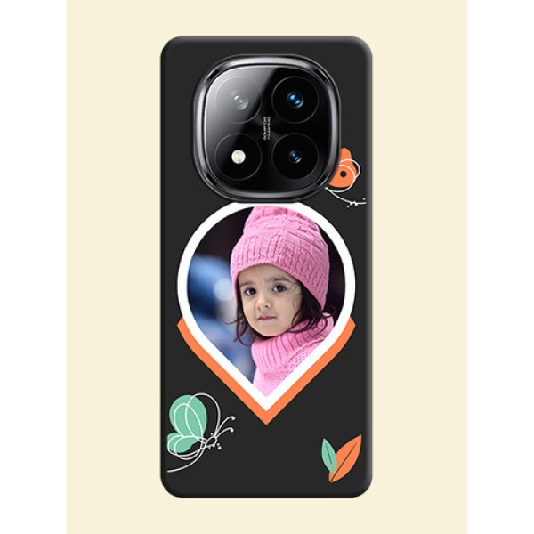 Upload Pic With Simple Butterly Design On Space Black Custom Soft Matte Mobile Back Cover - Poco X7 5G Upload Pic With Simple Butterly Design On Space Black Custom Soft Matte Mobile Back Cover - Poco X7 5G