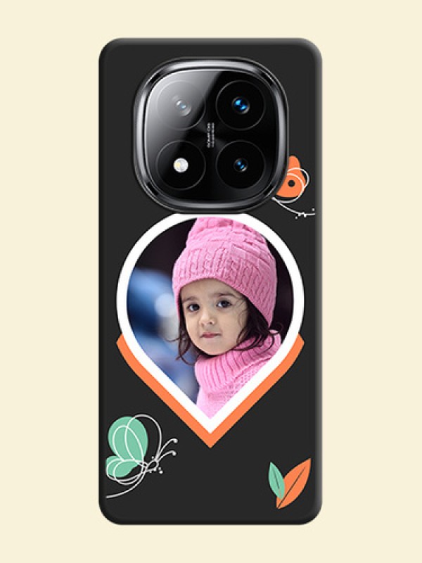 Upload Pic With Simple Butterly Design On Space Black Custom Soft Matte Mobile Back Cover - Poco X7 5G