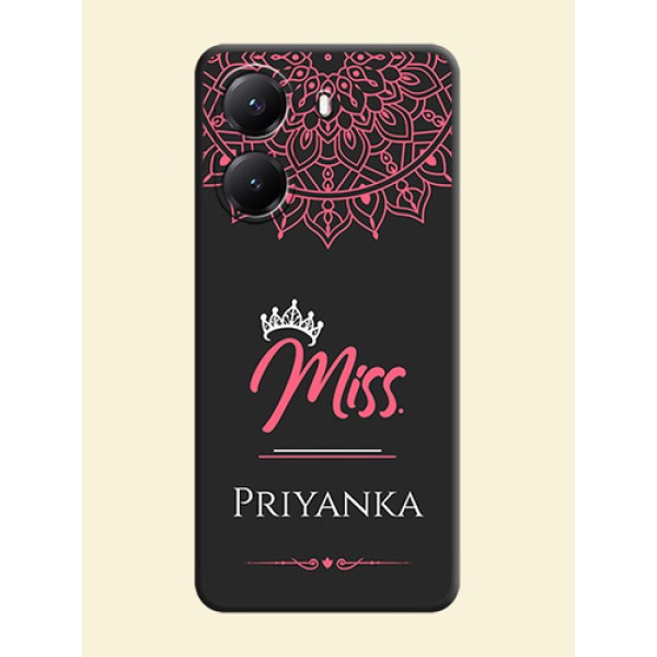 Mrs Name with Floral Design On Space Black Custom Soft Matte Mobile Back Cover - Poco X7 Pro 5G Mrs Name with Floral Design On Space Black Custom Soft Matte Mobile Back Cover - Poco X7 Pro 5G