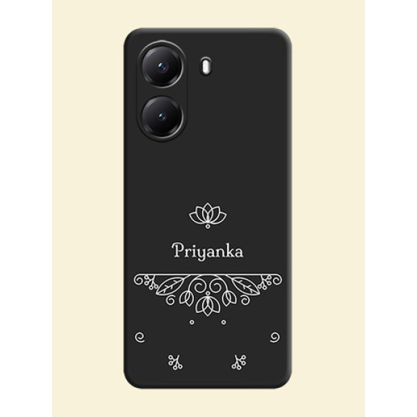 Lotus Garden Custom Text On Space Black Custom Soft Matte Mobile Back Cover - Poco X7 Pro 5G Lotus Garden Custom Text On Space Black Custom Soft Matte Mobile Back Cover - Poco X7 Pro 5G
