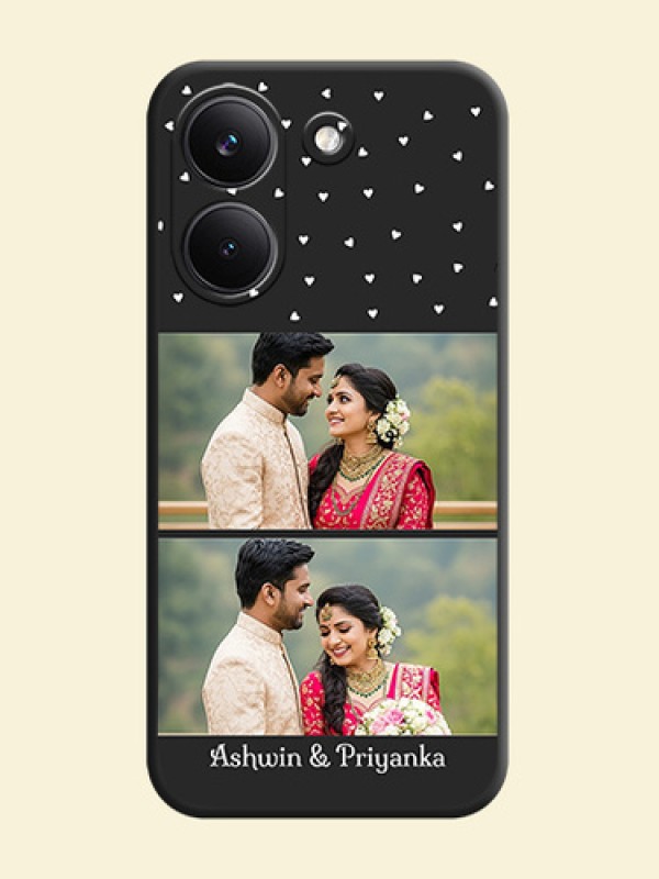 Miniature Love Symbols with Name On Space Black Custom Soft Matte Mobile Back Cover - Poco X8 Pro 5G
