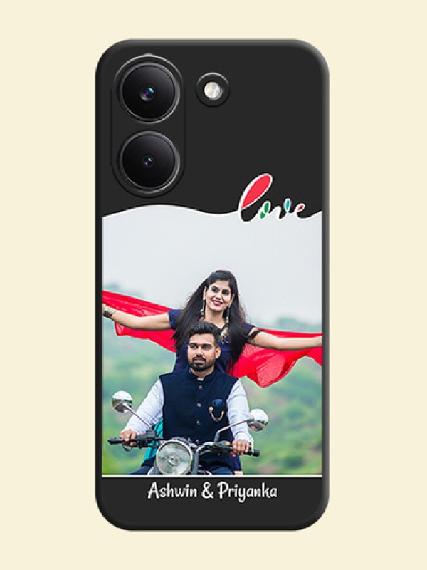 Fall in Love Pattern with Picture on Photo On Space Black Custom Soft Matte Mobile Back Cover - Poco X8 Pro 5G