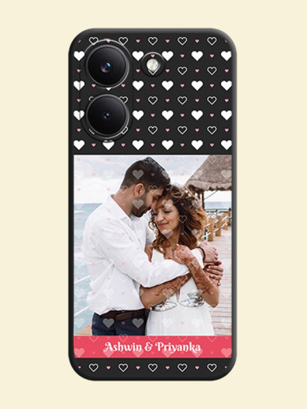 White Color Love Symbols with Text Design on Photo On Space Black Custom Soft Matte Mobile Back Cover - Poco X8 Pro 5G