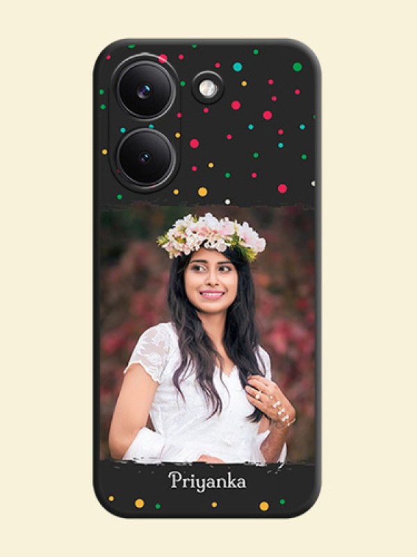 Multicolor Dotted Pattern with Text On Space Black Custom Soft Matte Mobile Back Cover - Poco X8 Pro 5G