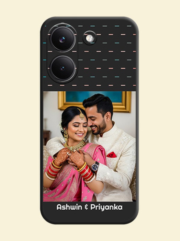 Line Pattern Design with Text On Space Black Custom Soft Matte Mobile Back Cover - Poco X8 Pro 5G