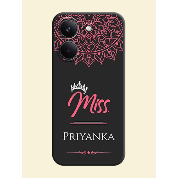 Mrs Name with Floral Design On Space Black Custom Soft Matte Mobile Back Cover - Poco X8 Pro 5G Mrs Name with Floral Design On Space Black Custom Soft Matte Mobile Back Cover - Poco X8 Pro 5G