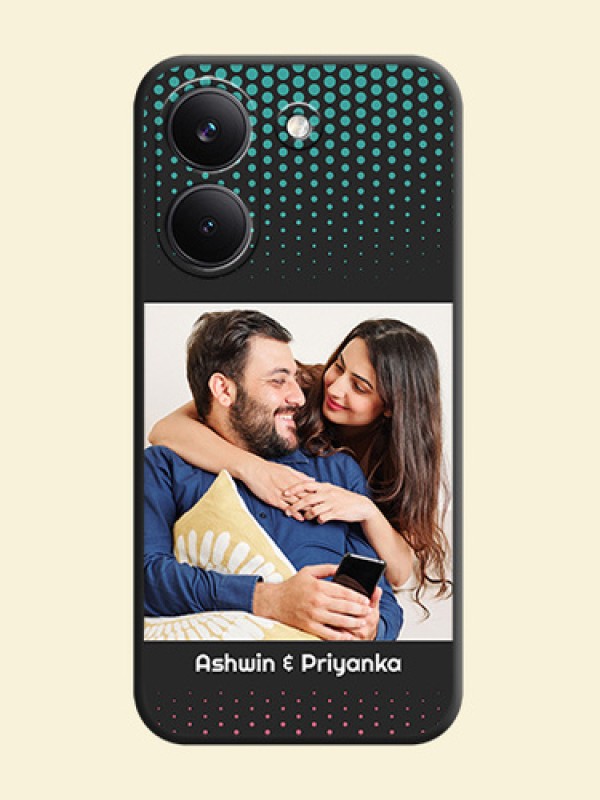 Faded Dots with Grunge Photo Frame and Text On Space Black Custom Soft Matte Mobile Back Cover - Poco X8 Pro 5G