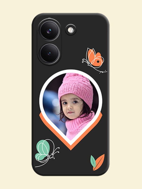 Upload Pic With Simple Butterly Design On Space Black Custom Soft Matte Mobile Back Cover - Poco X8 Pro 5G