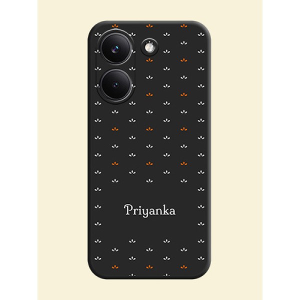Simple Pattern With Custom Text On Space Black Custom Soft Matte Mobile Back Cover - Poco X8 Pro 5G Simple Pattern With Custom Text On Space Black Custom Soft Matte Mobile Back Cover - Poco X8 Pro 5G
