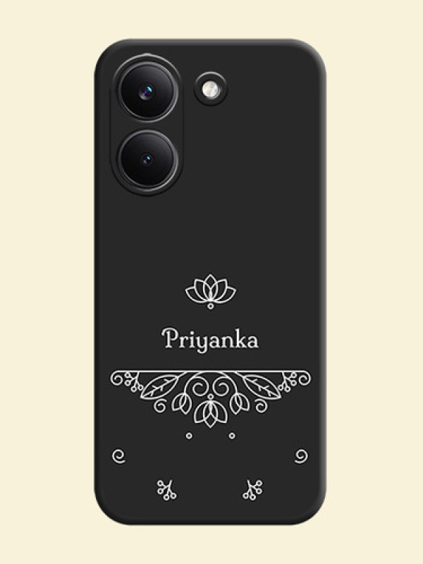 Lotus Garden Custom Text On Space Black Custom Soft Matte Mobile Back Cover - Poco X8 Pro 5G