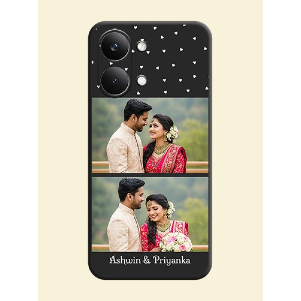 Miniature Love Symbols with Name On Space Black Custom Soft Matte Mobile Back Cover - Poco X8 Pro Max 5G Miniature Love Symbols with Name On Space Black Custom Soft Matte Mobile Back Cover - Poco X8 Pro Max 5G